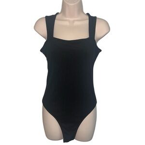 Black Ribbed Bodysuit